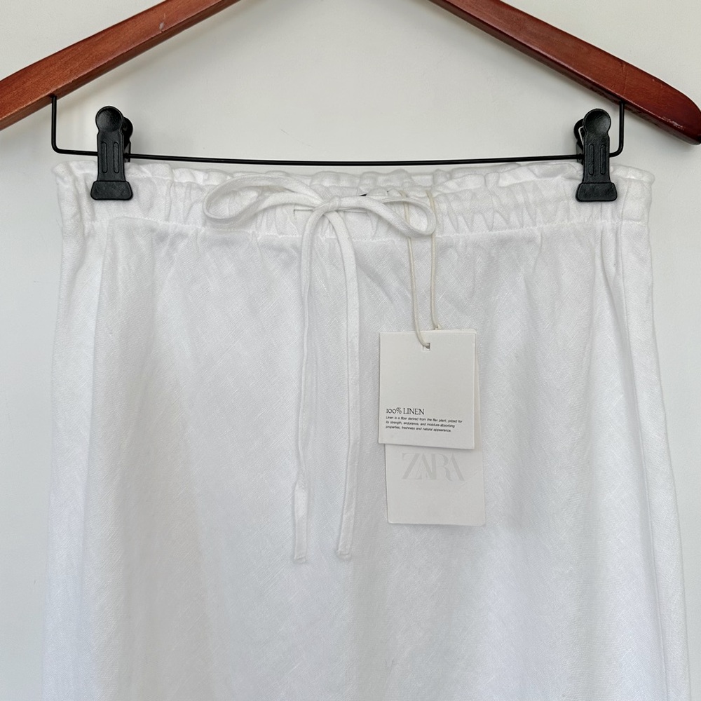 NWT Zara 100% Linen White Maxi Skirt - Picture 5 of 15